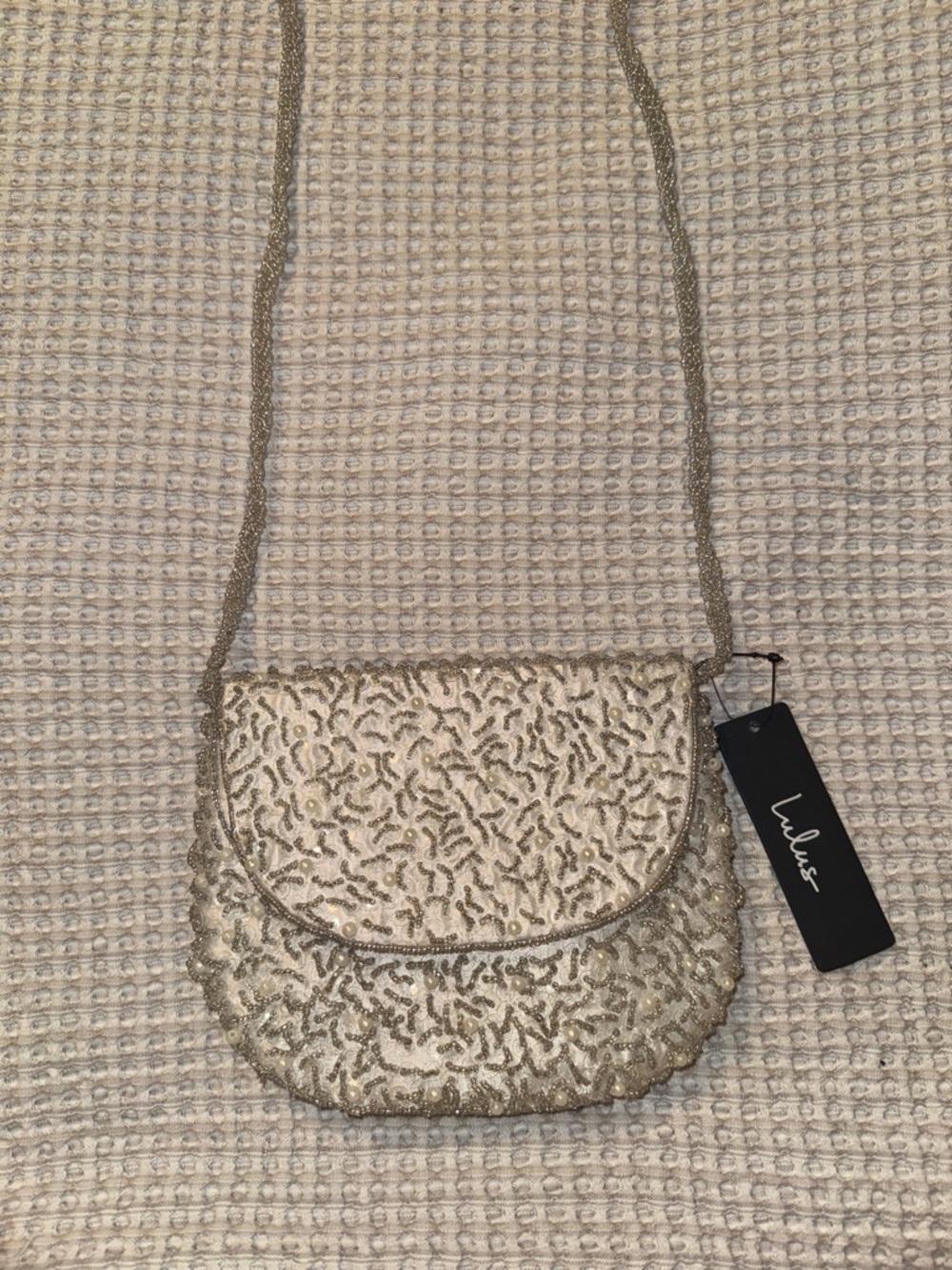 Lulu's Gold Beaded Mini Crossbody